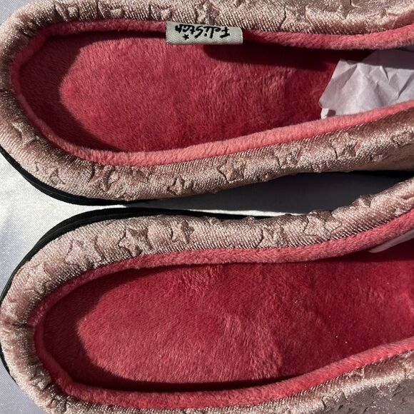 FeliStar Pink Women’s Plush Memory Foam Slippers Nautical Stars Size 10/11 - Picture 4 of 5